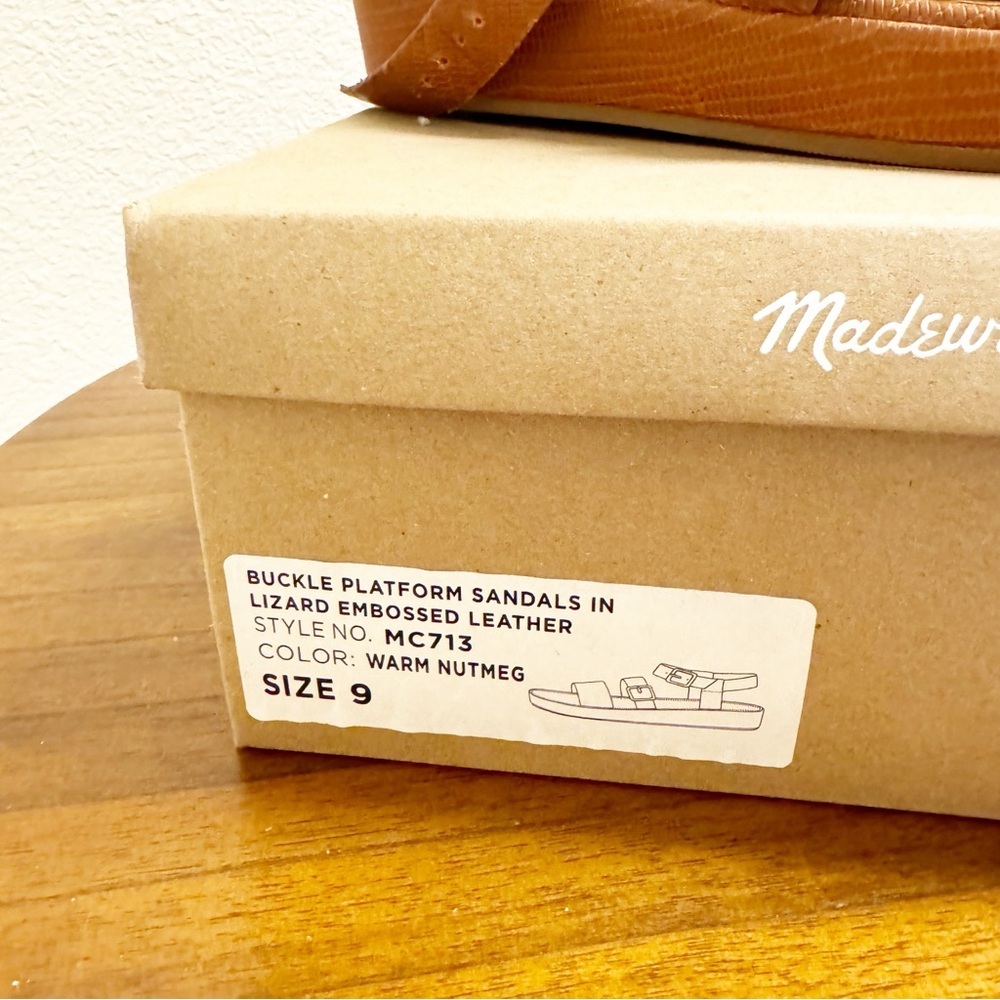 Madewell The Robin Platform Sandal in Lizard Embossed Leather Size 9 US NIB - Picture 5 of 5